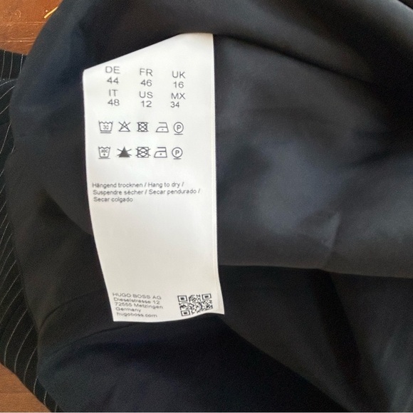 BOSS Hugo Boss Women’s Black Pinstripe Sheath Dress 12 Workwear Business - Picture 6 of 8